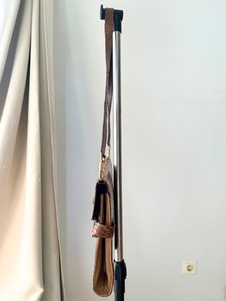 Bolso Vintage Piel Pitón Marrón Naranja