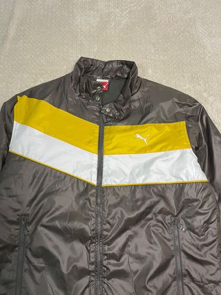 Puma Cazadora Plumas Gris y Amarilla Talla L