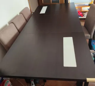 Mesa comedor extensible madera y sillas