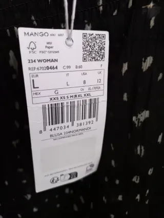 Blusa Mango Transparencias Estampada