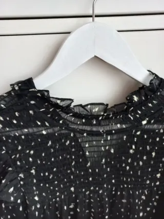 Blusa Mango Transparencias Estampada