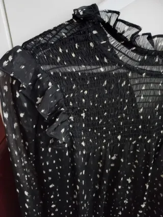 Blusa Mango Transparencias Estampada