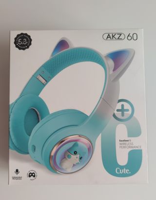Auriculares Inalámbricos Rosas con Orejas LED