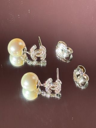 Pendientes CC con perlas AA+ y plata925 8-9mm