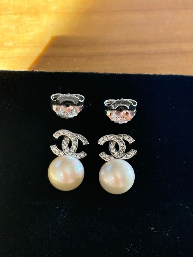 Pendientes CC con perlas AA+ y plata925 8-9mm