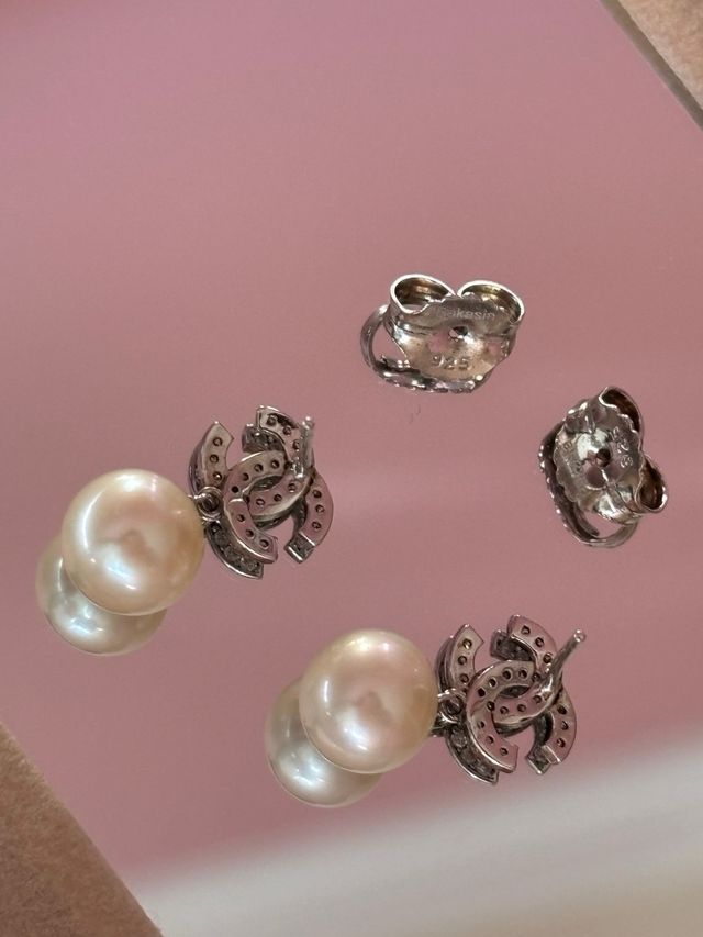 Pendientes CC con perlas AA+ y plata925 8-9mm