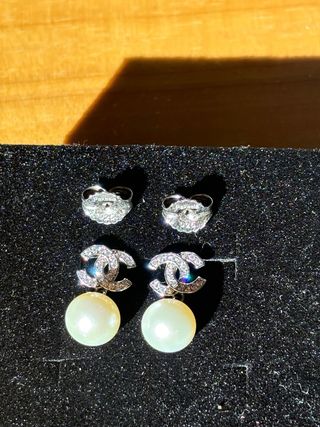 Pendientes CC con perlas AA+ y plata925 8-9mm