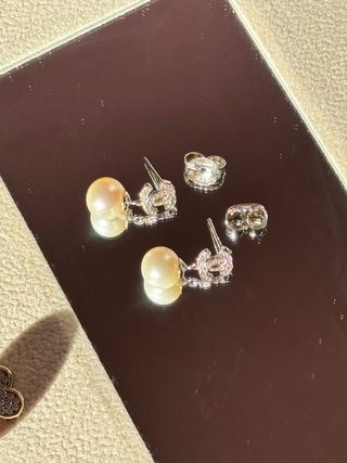 Pendientes CC con perlas AA+ y plata925 8-9mm