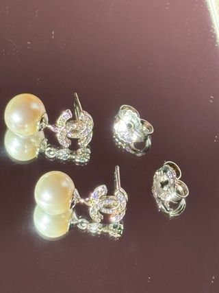 Pendientes CC con perlas AA+ y plata925 8-9mm
