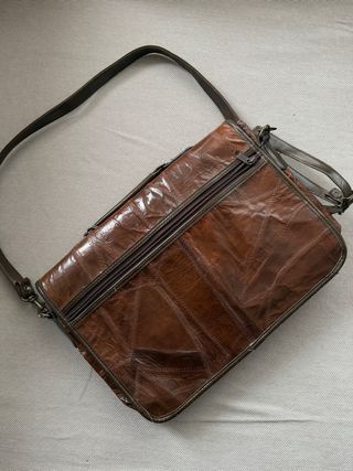 Bolso de piel marron Marc Chantal patchwork