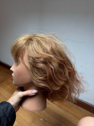 Cabeza maniquí pelo natural