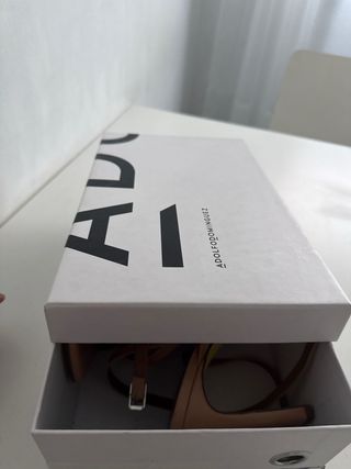 Sandalias Adolfo Domínguez Tacón Beige y Amarillo