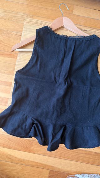 Top Peplum Zara Negro Encaje