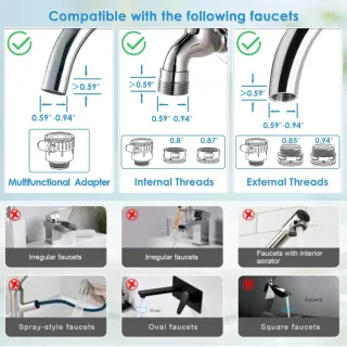 Ontulor Filtro Agua Grifo Negro