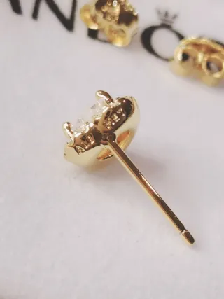Pendientes Pandora Oro 14k Corazón Circonita