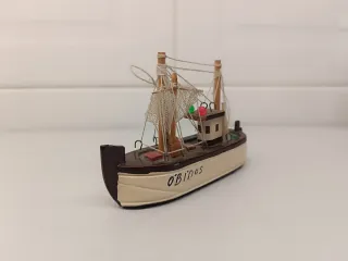Miniatura Barco Óbidos Portugal em Madeira 12cm
