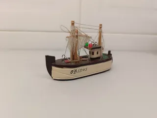 Miniatura Barco Óbidos Portugal em Madeira 12cm