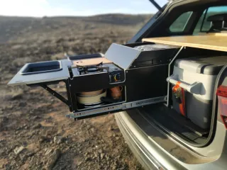 Modulo camper Tiguan, tienda techo