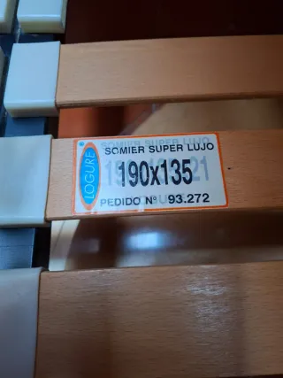 Somier 135 cm Madera y Metal