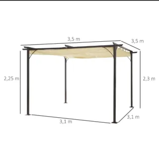 Pérgola Beige y Negra 3.5m x 3.1m