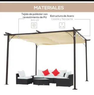 Pérgola Beige y Negra 3.5m x 3.1m