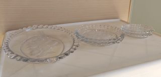 Platos y bandeja cristal (5 piezas)