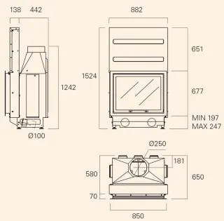 Chimenea LLAR CALOR 2060 Puerta Deslizante