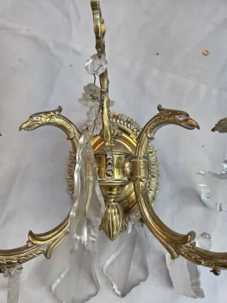 Apliques de pared bronce antiguos años 60.