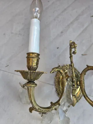 Apliques de pared bronce antiguos años 60.