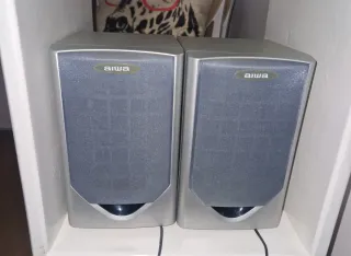 Aiwa 2 Casse Acustiche Piccole Grigio Argento