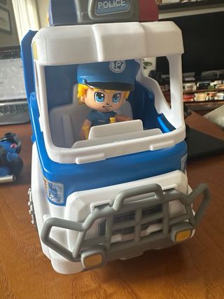 Pinypon ActionCamión Coche Moto, policía ladron.