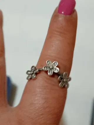 Anillo Pandora Flores Circonitas Plata