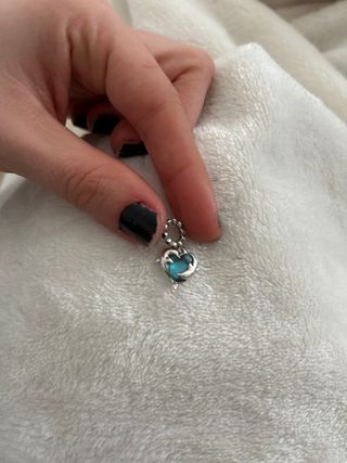 Pandora Charm Corazón Delfín Azul Plata