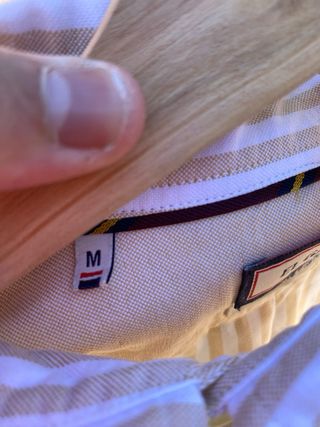 Camisa El Ganso Oxford Rayas Crema Talla M