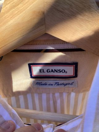 Camisa El Ganso Oxford Rayas Crema Talla M