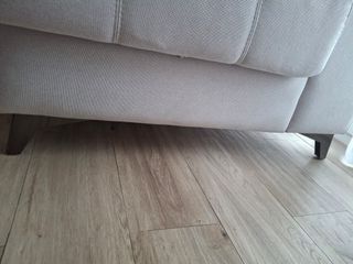 Sofá chaise longue tela blanca/gris