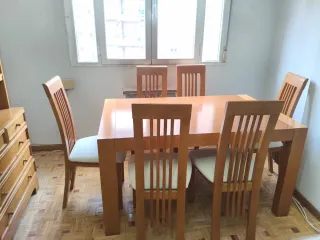 Mesa comedor madera con 6 sillas