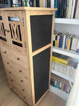 Cajonera o Sinfonier de  madera natural y negra.