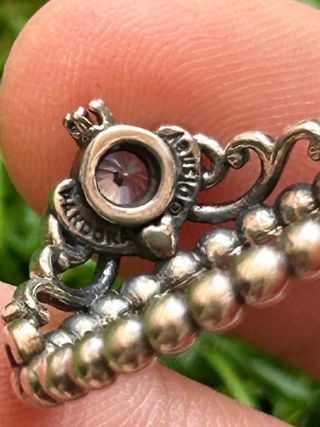 Anillo Pandora Tiara Cenicienta Azul Plata