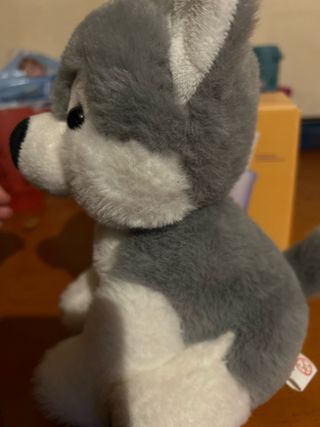 Peluche perro husky suave