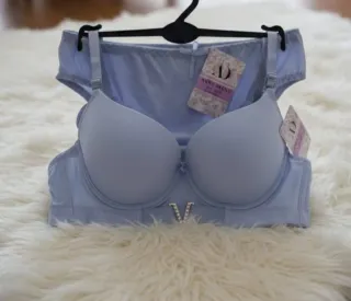 Conjunto lencería azul mujer