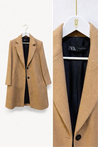 Abrigo camel Zara lana Talla M