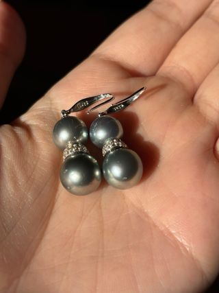 Pendientes Perla Tahitiana 9-10mm AA-AA+