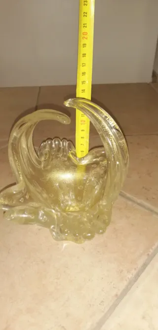 Centrotavola in cristallo con oro vetro di Murano