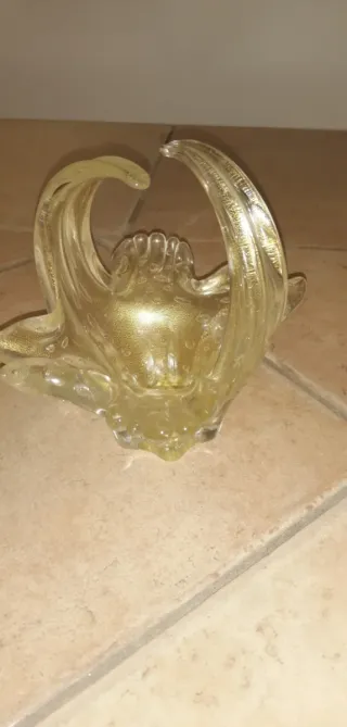 Centrotavola in cristallo con oro vetro di Murano