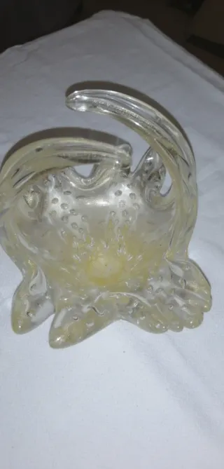 Centrotavola in cristallo con oro vetro di Murano