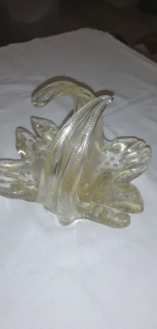 Centrotavola in cristallo con oro vetro di Murano