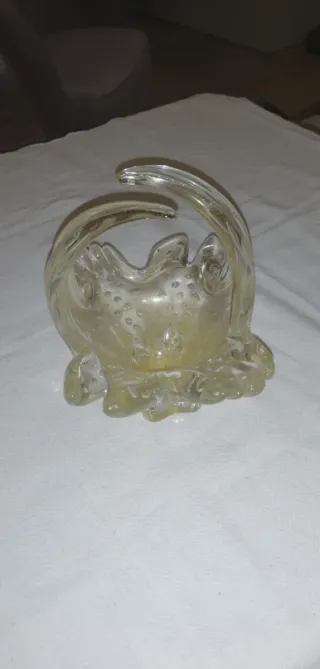 Centrotavola in cristallo con oro vetro di Murano