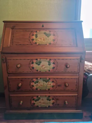 Escritorio Secreter Rústico Pintado a Mano