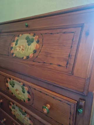 Escritorio Secreter Rústico Pintado a Mano